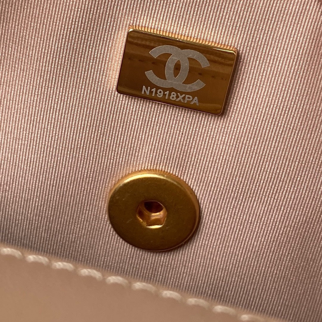 Chanel Woc Brown Handbags Pearl Handle Plated 11.5×14.5x5cm