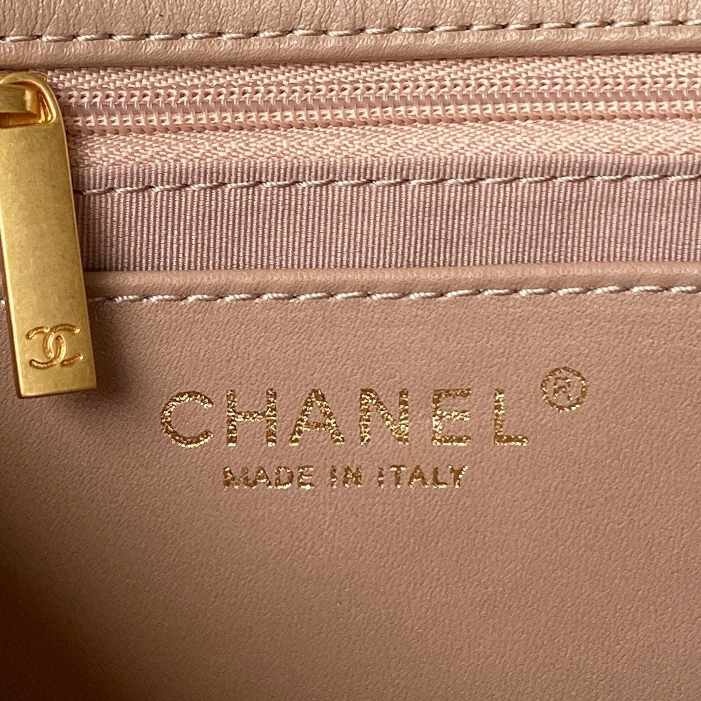 Chanel Woc Brown Handbags Pearl Handle Plated 11.5×14.5x5cm