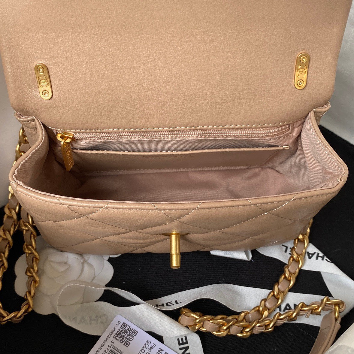 Chanel Woc Brown Handbags Pearl Handle Plated 11.5×14.5x5cm