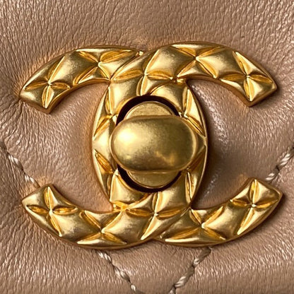 Chanel Woc Brown Handbags Pearl Handle Plated 11.5×14.5x5cm