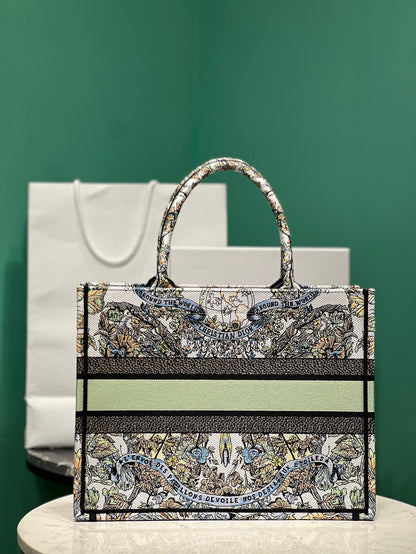 Dior Book Tote Super Quality Women’s Handbag Embroidered Fabric Size 36cm