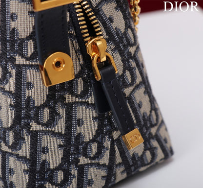 Dior Plaid Women’s Handbag, Glossy Leather, Replica 11 High Quality 20cm