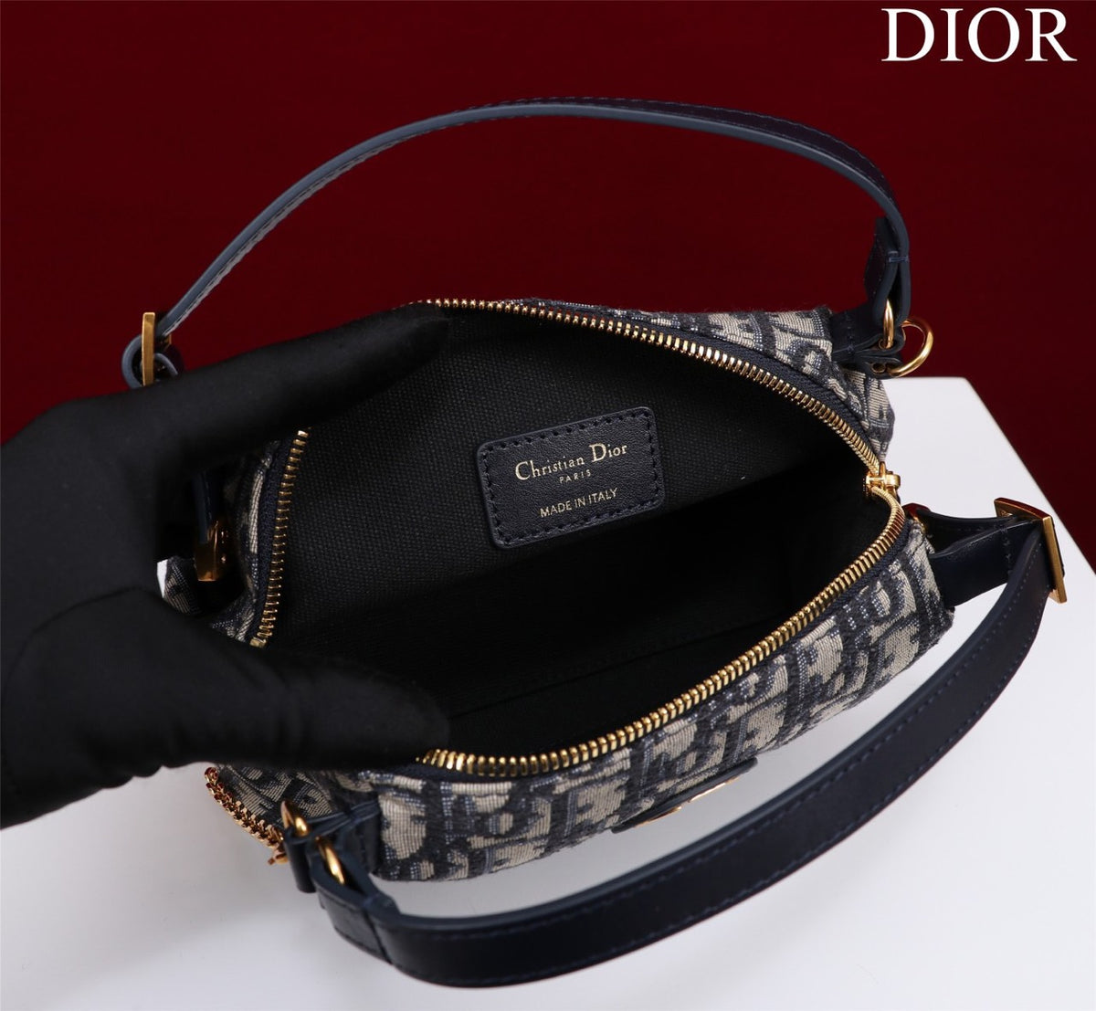 Dior Plaid Women’s Handbag, Glossy Leather, Replica 11 High Quality 20cm