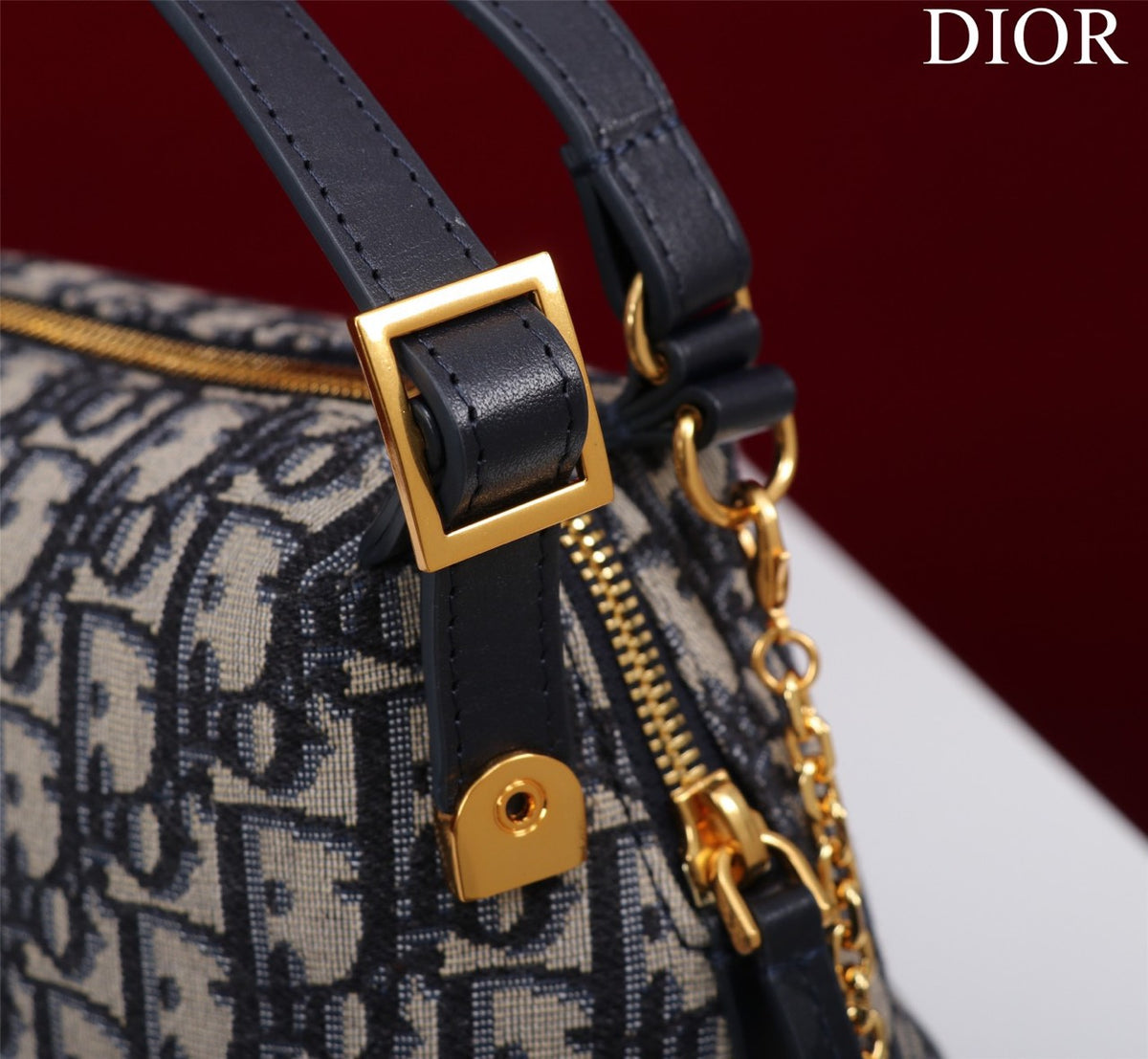 Dior Plaid Women’s Handbag, Glossy Leather, Replica 11 High Quality 20cm