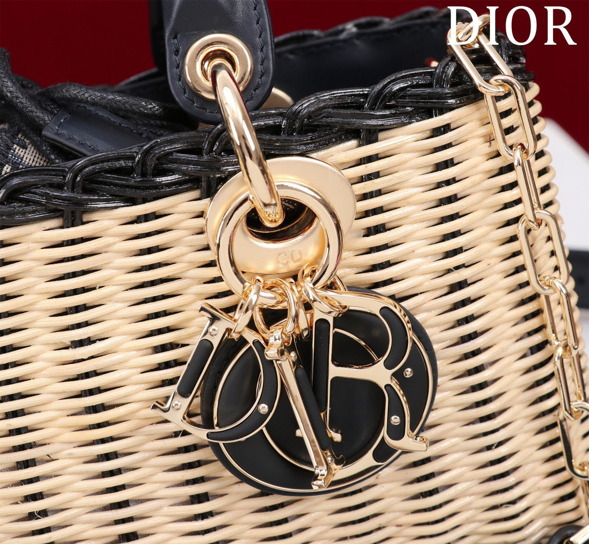 Dior D-Joy Lady Wicker Handbag 22cm