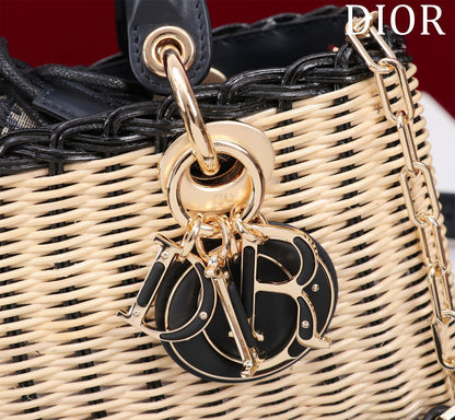 Dior D-Joy Lady Wicker Handbag 22cm