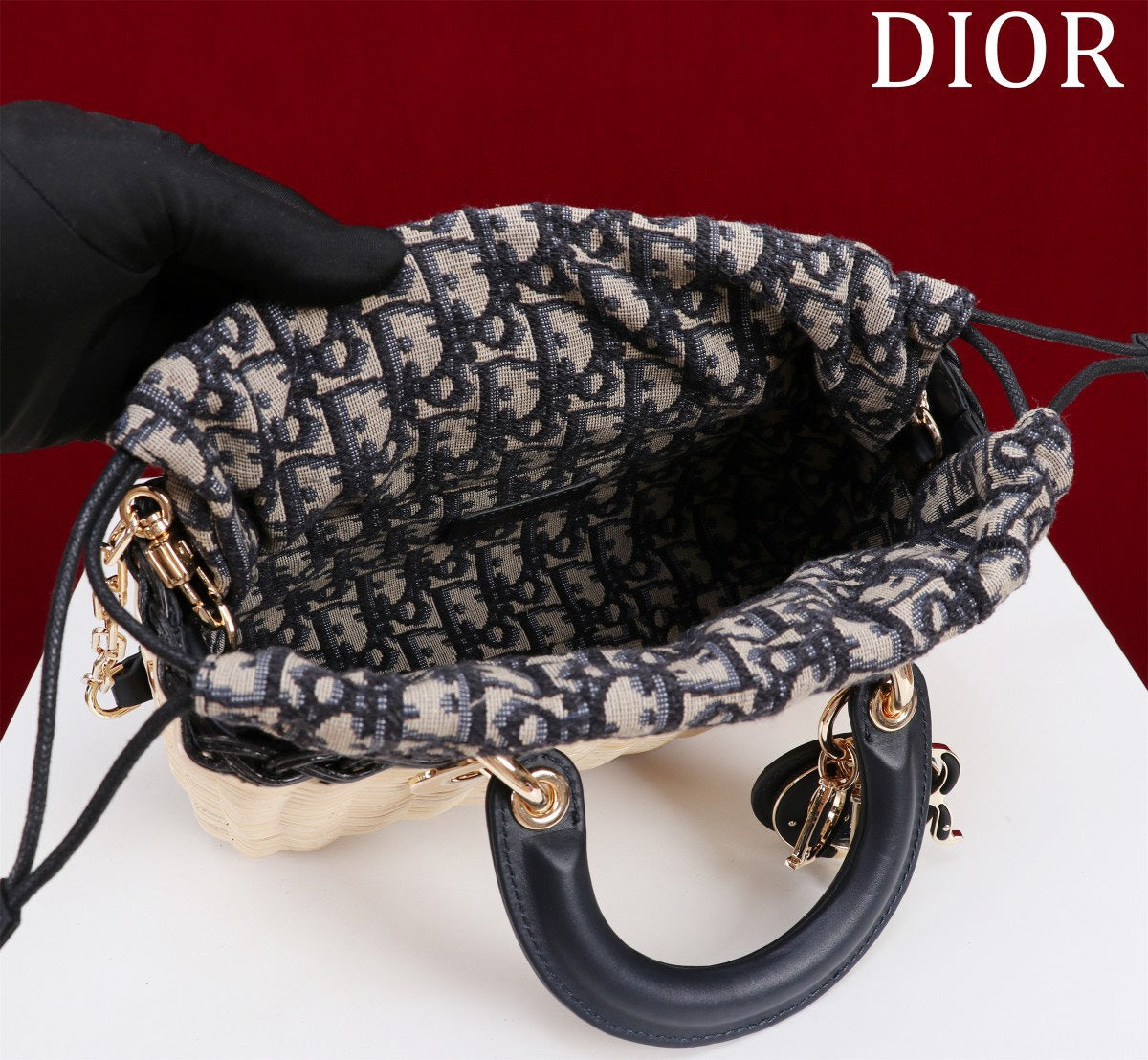 Dior D-Joy Lady Wicker Handbag 22cm