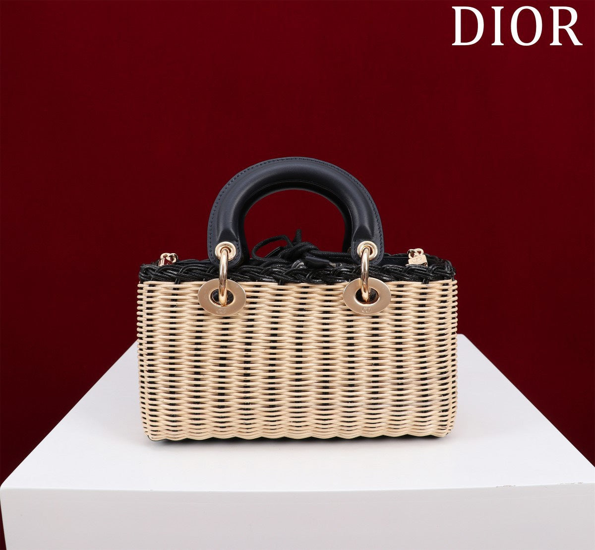 Dior D-Joy Lady Wicker Handbag 22cm