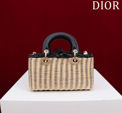 Dior D-Joy Lady Wicker Handbag 22cm