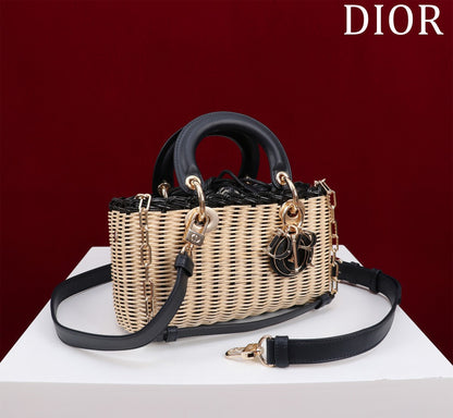 Dior D-Joy Lady Wicker Handbag 22cm