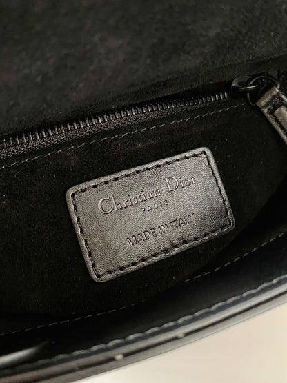 Dior Lady Matte Black Diamond Pattern 17cm