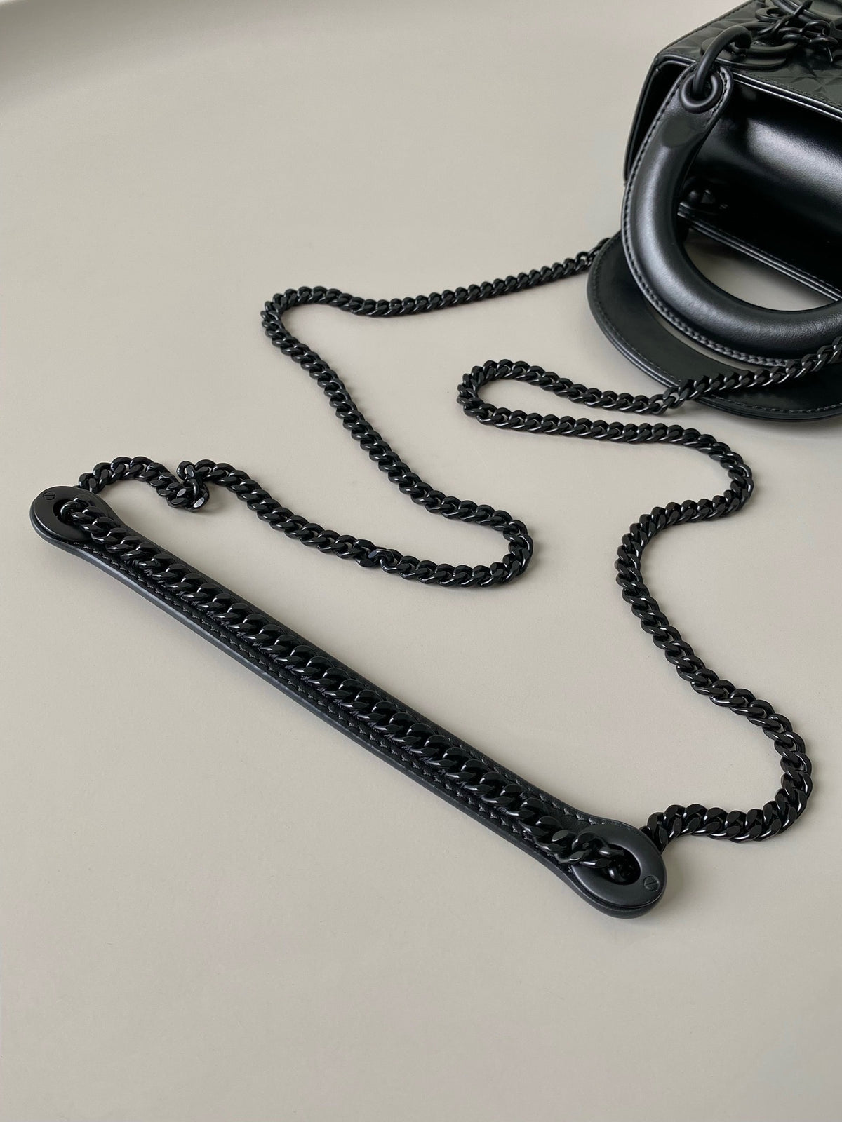 Dior Lady Matte Black Diamond Pattern 17cm