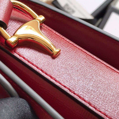 Gucci 1955 Horsebit Women’s Handbag Super Smooth Red Leather 25cm