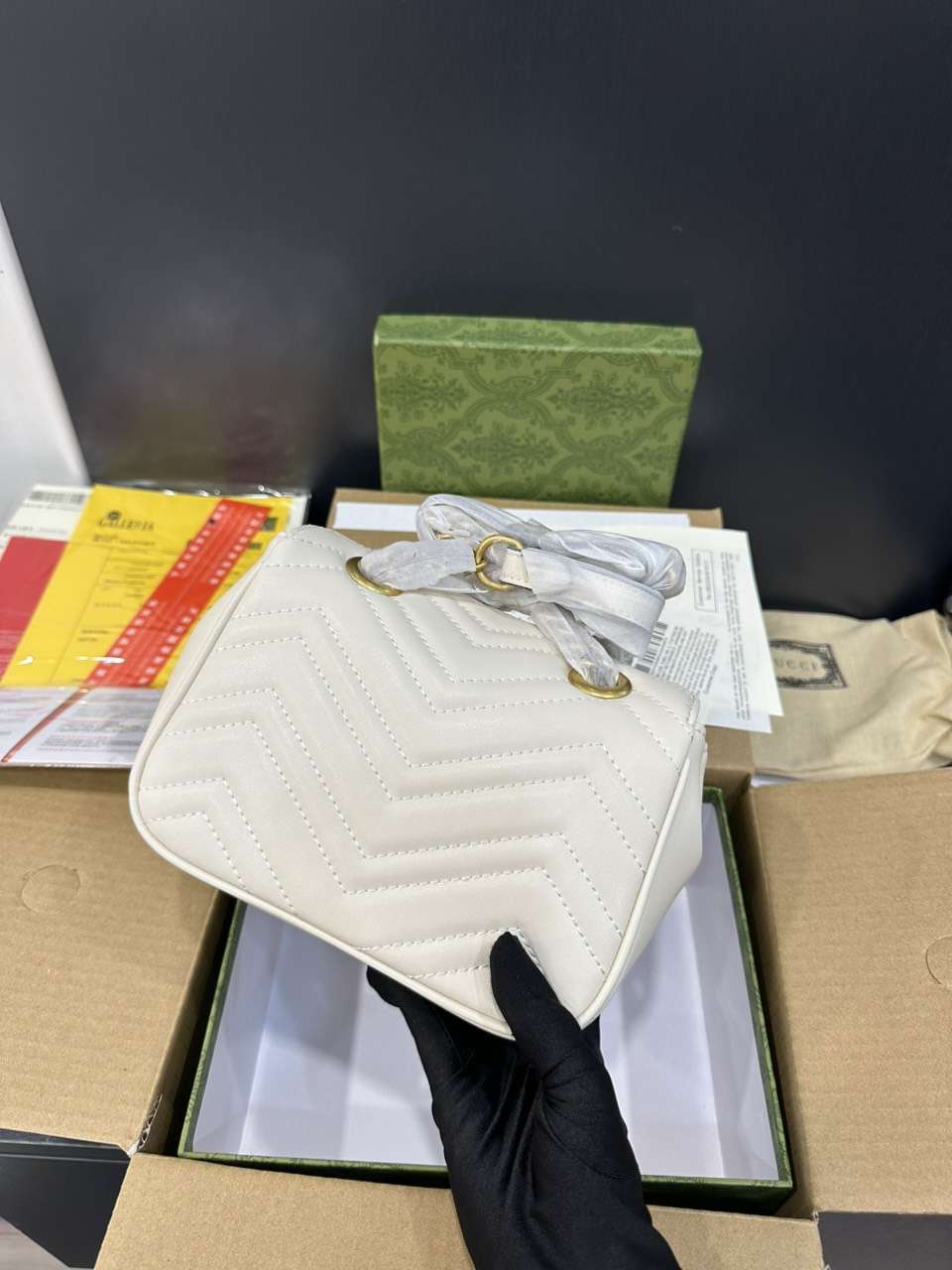 Gucci Marmont High Quality White Women’s Handbag 22cm