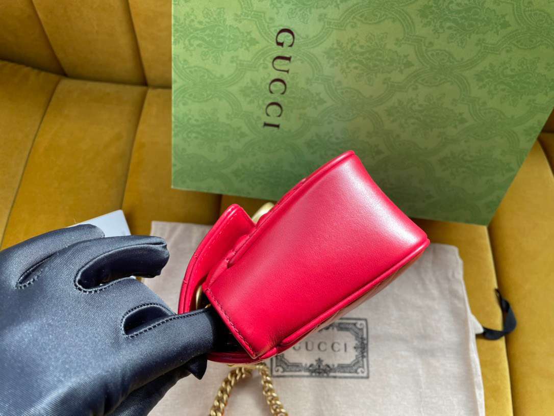 Gucci Marmont Replica 11 Women’s Handbag High Quality Red 22cm