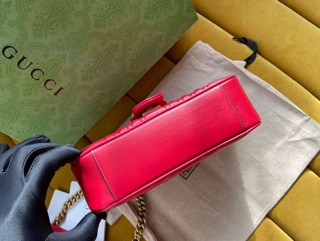Gucci Marmont Replica 11 Women’s Handbag High Quality Red 22cm