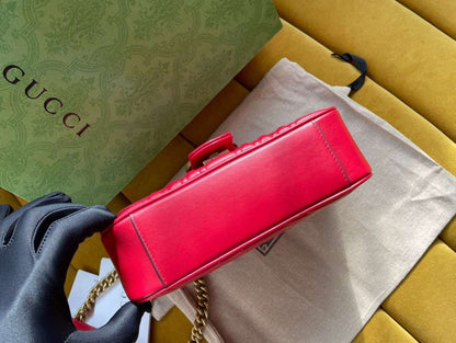 Gucci Marmont Replica 11 Women’s Handbag High Quality Red 22cm