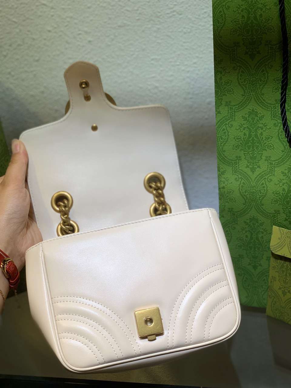 Gucci Marmont Replica 1:1 Women’s Handbag High Quality White 20cm