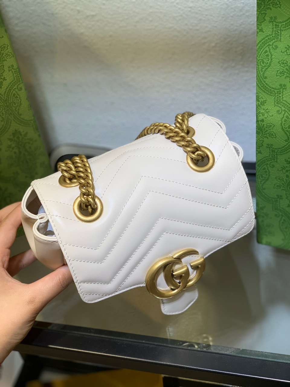 Gucci Marmont Replica 1:1 Women’s Handbag High Quality White 20cm