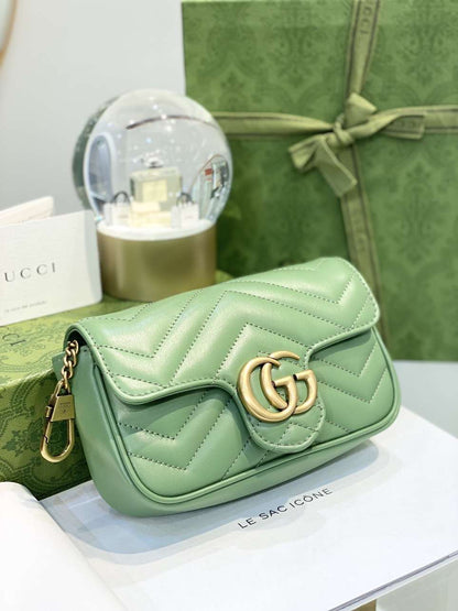 Gucci Marmont Women’s Super Handbag Avocado Color 22cm