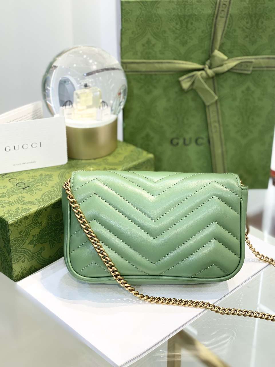 Gucci Marmont Women’s Super Handbag Avocado Color 22cm
