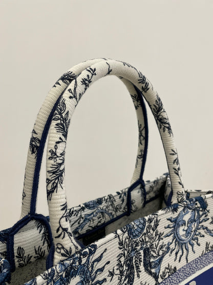Dior Book Tote Women’s Handbag Embroidered Fabric Size 36cm