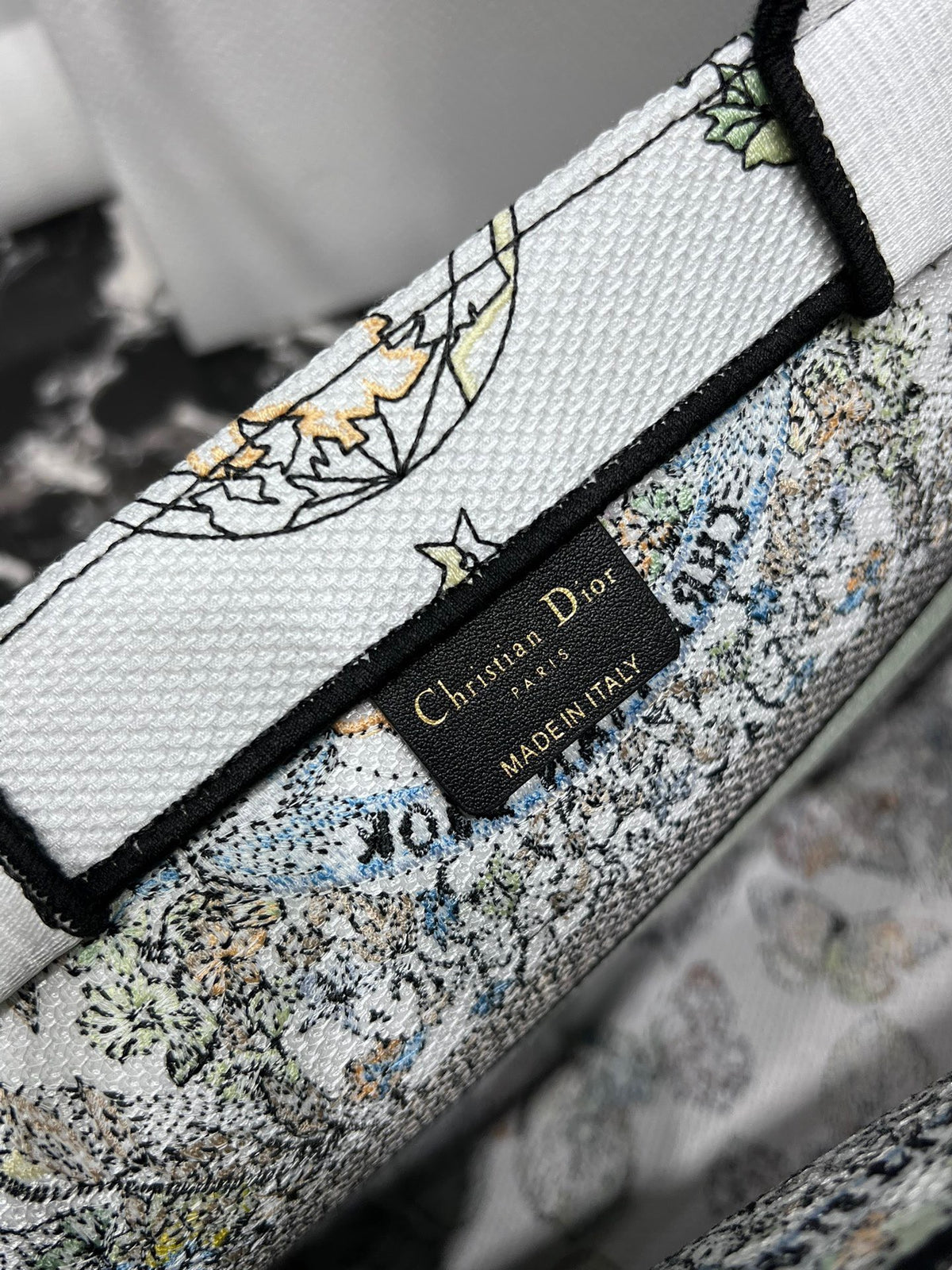 Dior Book Tote Women’s Handbag Embroidered Fabric Size 36cm