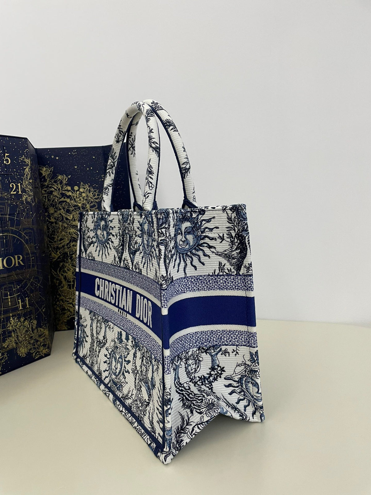 Dior Book Tote Women’s Handbag Embroidered Fabric Size 36cm