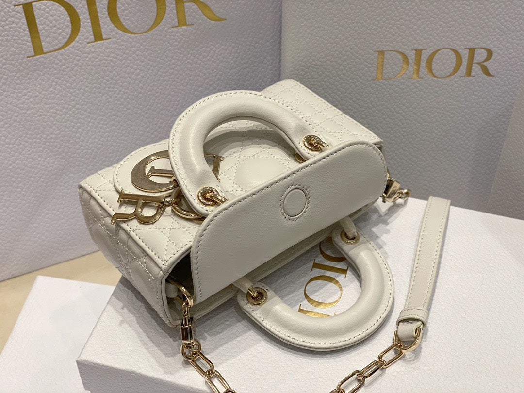 Dior D-Joy Mini Bag White Super Quality Women’s Handbag 16.5x6x10cm