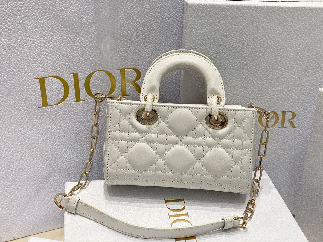 Dior D-Joy Mini Bag White Super Quality Women’s Handbag 16.5x6x10cm