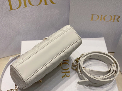 Dior D-Joy Mini Bag White Super Quality Women’s Handbag 16.5x6x10cm