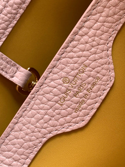 Louis Vuitton LV Capucines BB Pink Handbags Lock Gold 27x18x9cm