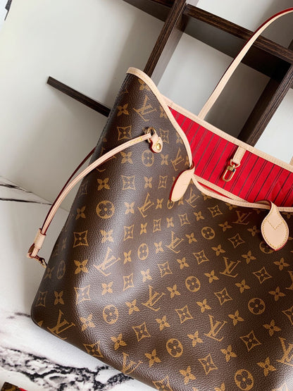 Louis Vuitton LV Neverfull Like Auth Handbags Brown Pattern 32x29x17cm