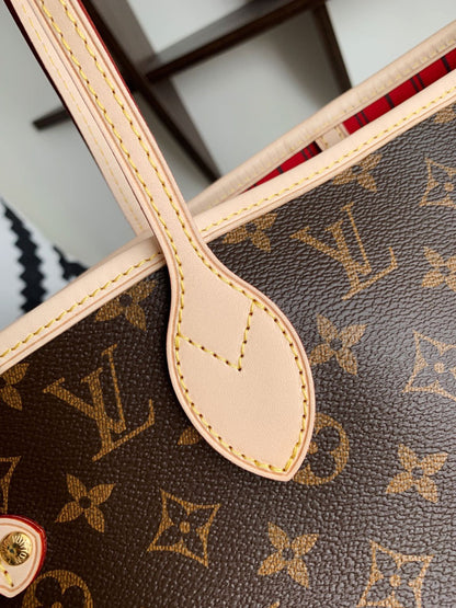 Louis Vuitton LV Neverfull Like Auth Handbags Brown Pattern 32x29x17cm