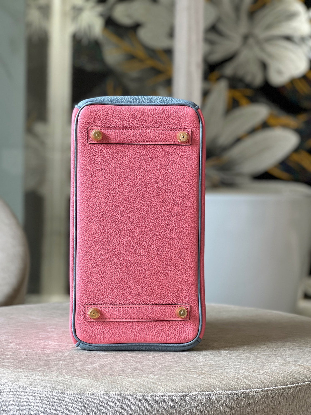 HN 30 Liam Blue/ Rose Pink Togo Leather Gold Hardware