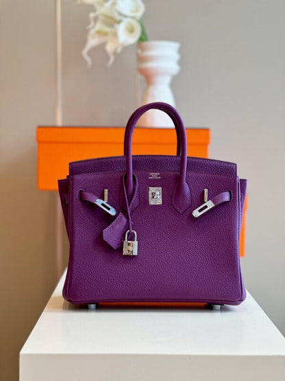 HN 25 Dark Purple Togo Leather Palladium Hardware