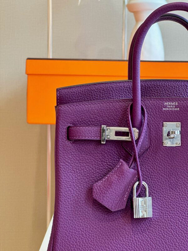 HN 25 Dark Purple Togo Leather Palladium Hardware