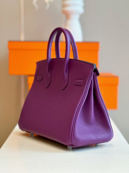 HN 25 Dark Purple Togo Leather Palladium Hardware
