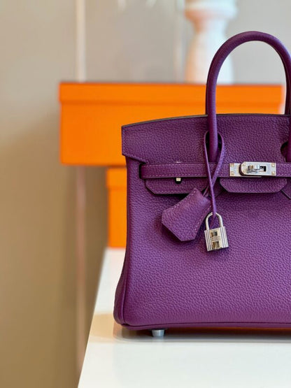 HN 25 Dark Purple Togo Leather Palladium Hardware