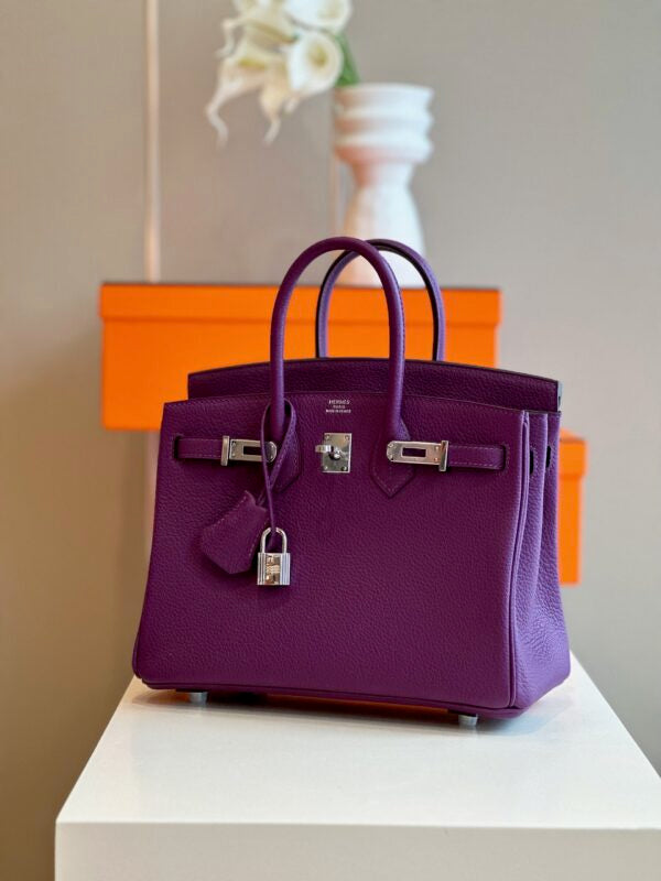 HN 25 Dark Purple Togo Leather Palladium Hardware