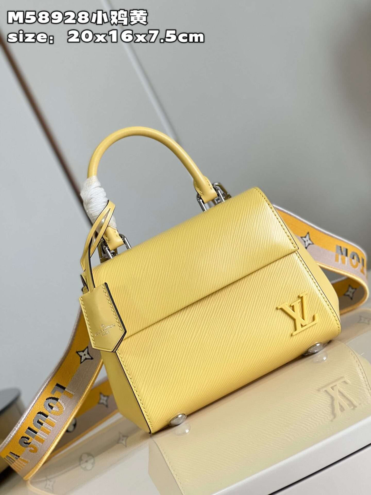 Louis Vuitton Clunny Yellow Raised Pattern 20x16cm