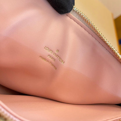Louis Vuitton LV Coussin Monogram Like Auth Handbags Mix Pink Black Pattern 26x20x12cm