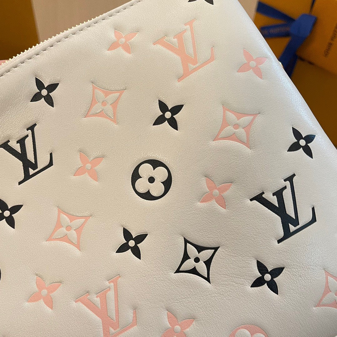 Louis Vuitton LV Coussin Monogram Like Auth Handbags Mix Pink Black Pattern 26x20x12cm