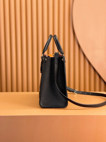 Louis Vuitton LV On The Go PM Tote Bag Black Handbags 25cm