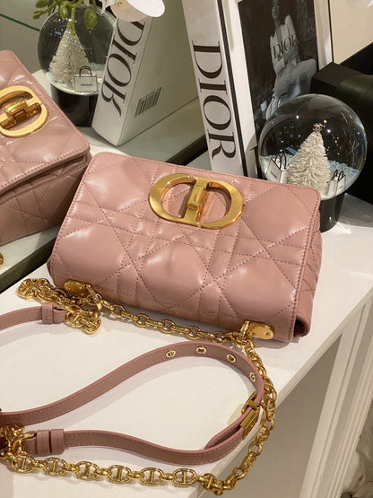 Dior Pink Plaid Super Quality Women’s Handbag with Gold Lock 25cm