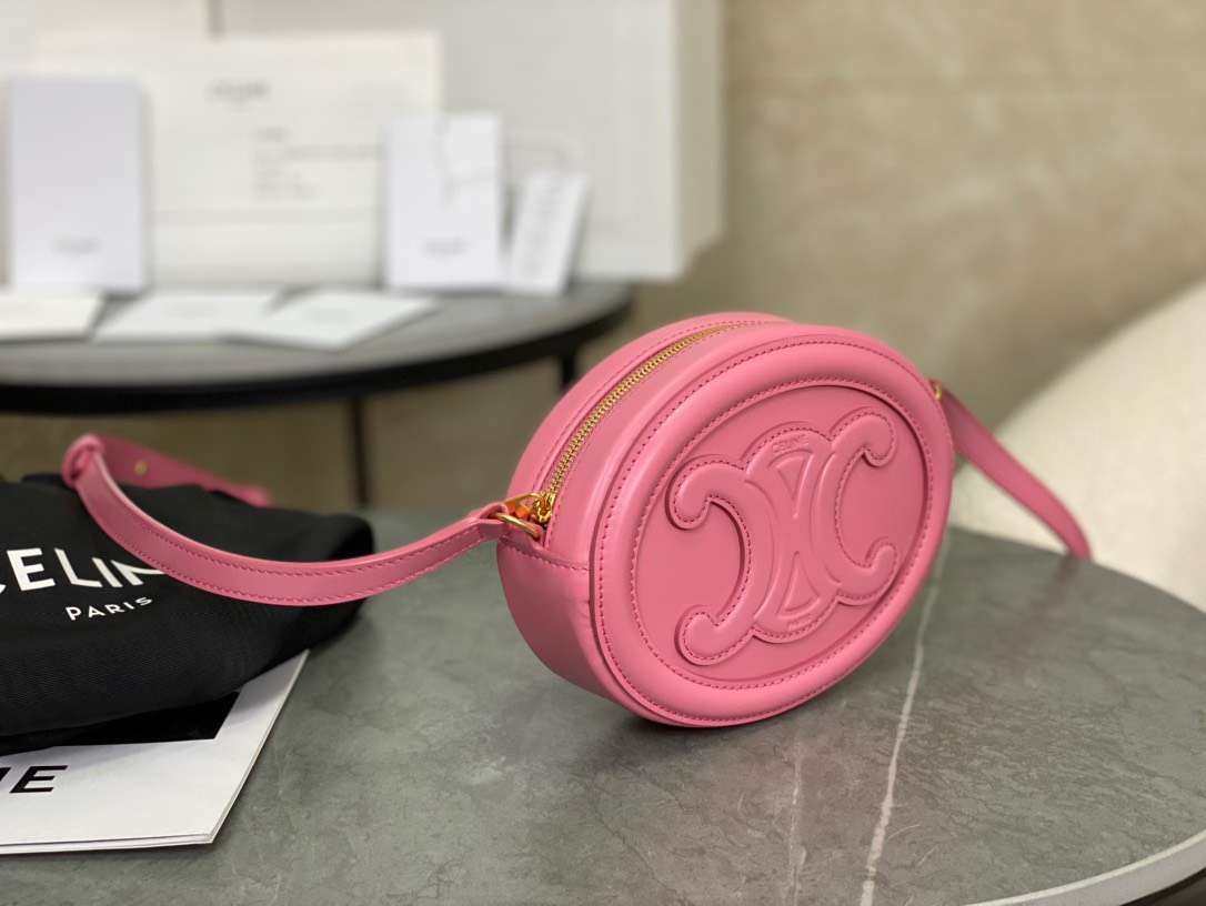 Celine Mini Handbag Pink Smooth Leather 16×12.5x4cm