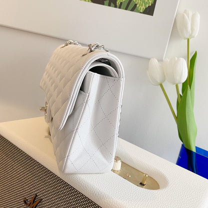 Chanel Classic Flap Medium White with Gold Hardware