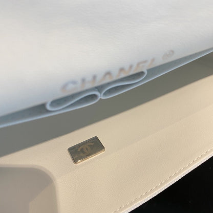 Chanel Classic Flap Medium White with Gold Hardware