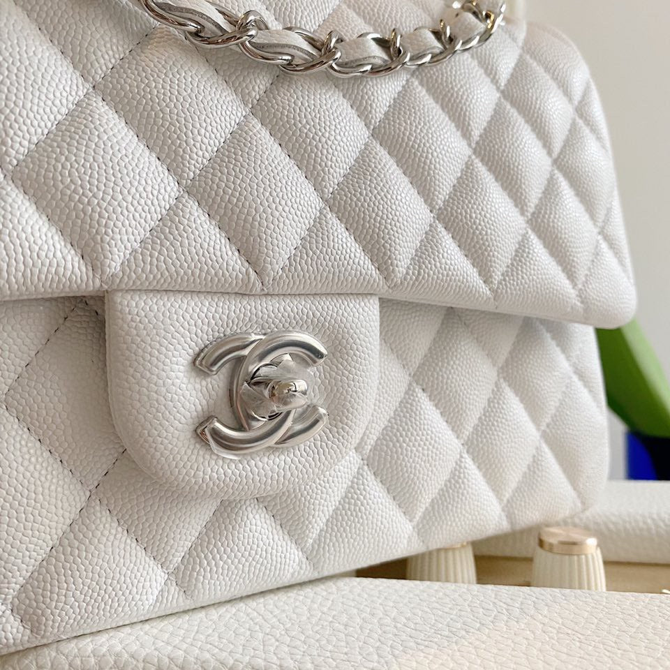 Chanel Classic Flap Medium White with Gold Hardware