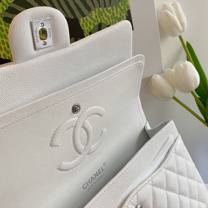 Chanel Classic Flap Medium White with Gold Hardware